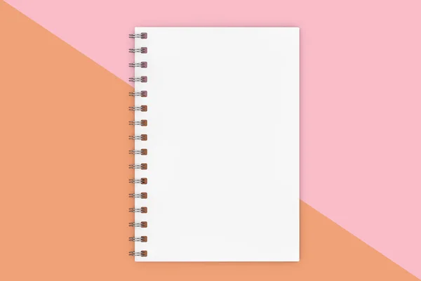 Papier spirale fermé blanc couverture Mockup Notebook. Rendu 3d — Photo