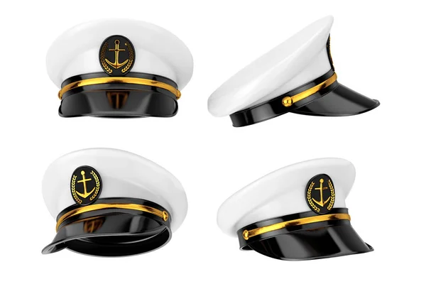 Oficial Naval, Almirante, Capitán Sombrero Naval. Renderizado 3d — Foto de Stock