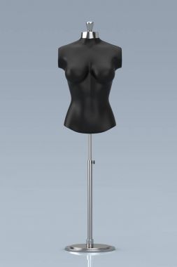 Siyah Vintage terzi kadın Mennequin. 3D render