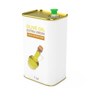 Soyut Logo zeytinyağı sızma Metal yapabilmek 3d render