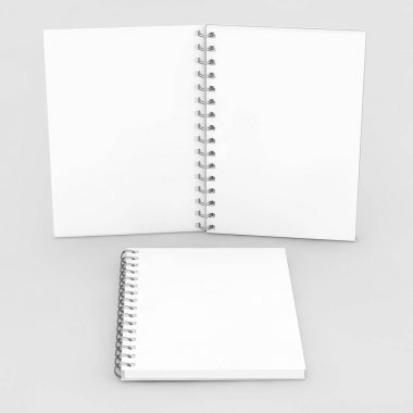 Boş Spiral not defteri defter Mockup. 3D render