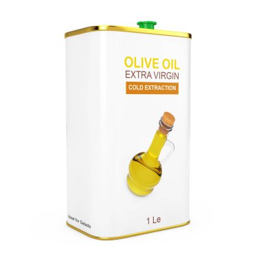 Soyut Logo zeytinyağı sızma Metal yapabilmek 3d render