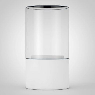 Boş promosyon cam vitrin Kaide ile. 3D render