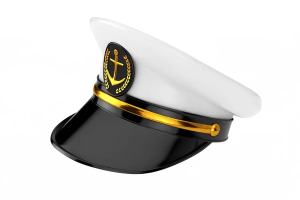 Oficer marynarki, admirał, granatowy kapelusz kapitan statku. renderowania 3D — Zdjęcie stockowe