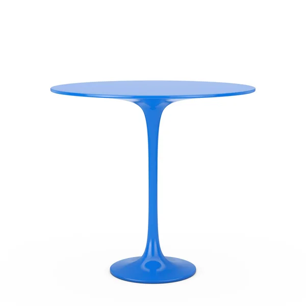 Moderner runder Tisch aus blauem Kunststoff. 3D-Darstellung — Stockfoto
