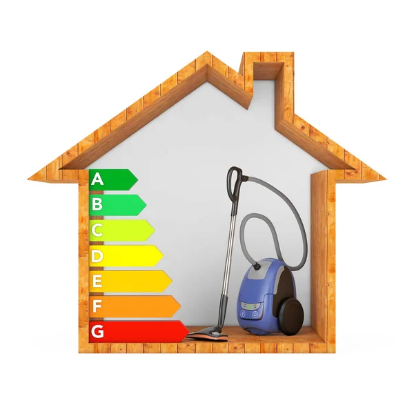 Moderne stofzuiger met energie-efficiëntie Rating grafiek in Abs — Stockfoto