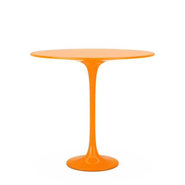Mesa redonda moderna de plástico laranja. Renderização 3d — Fotografia de Stock