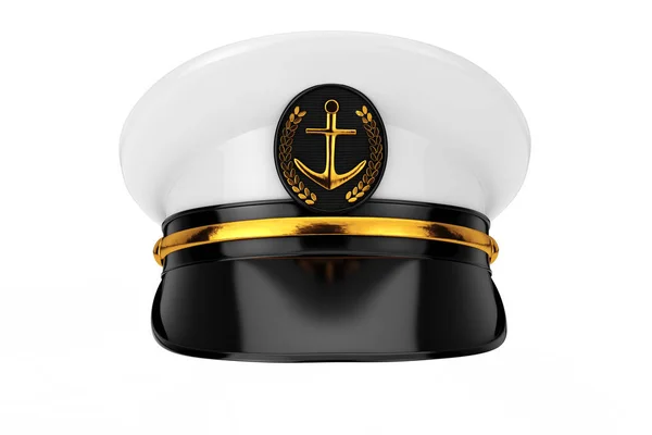 Oficial Naval, Almirante, Capitán Sombrero Naval. Renderizado 3d — Foto de Stock