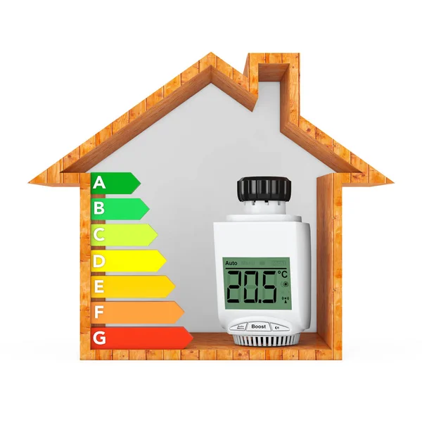 Valvola termostatica digitale senza fili del radiatore con efficienza energetica — Foto Stock