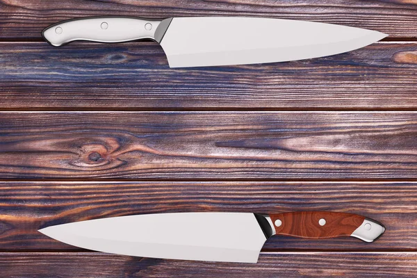 Stål kök kökskniv. 3D-rendering — Stockfoto