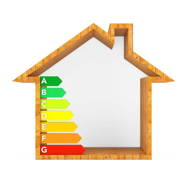 Energie-efficiëntie Rating grafiek in Abstract houten ecologische Hou — Stockfoto