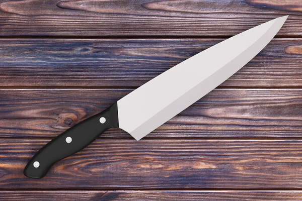 Steel Kitchen Chef Knife. 3d Rendering — Stock Photo, Image