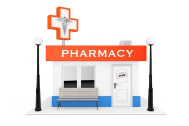 Eczane Eczane Dükkanı bina. 3D render