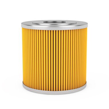 Otomotiv sarı yağ filtre kartuşu. 3D render