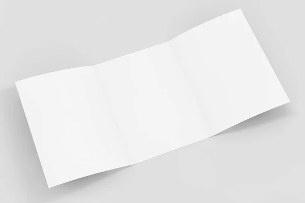 Papel dobrado branco do folheto do Mockup com espaço livre para seus Des — Fotografia de Stock