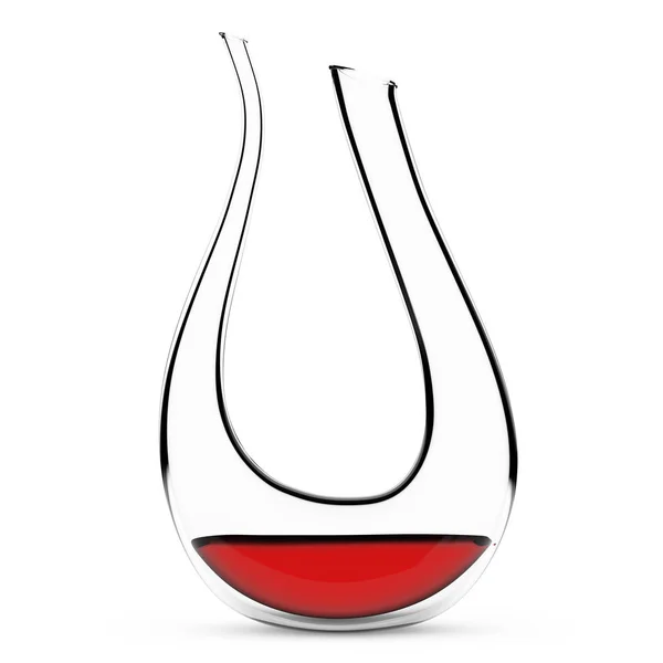 Glas kristal Karaf met rode wijn. 3D-rendering — Stockfoto