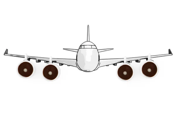 Volar en concepto de nuevo día. Avión moderno con tazas de café como Jet — Foto de Stock