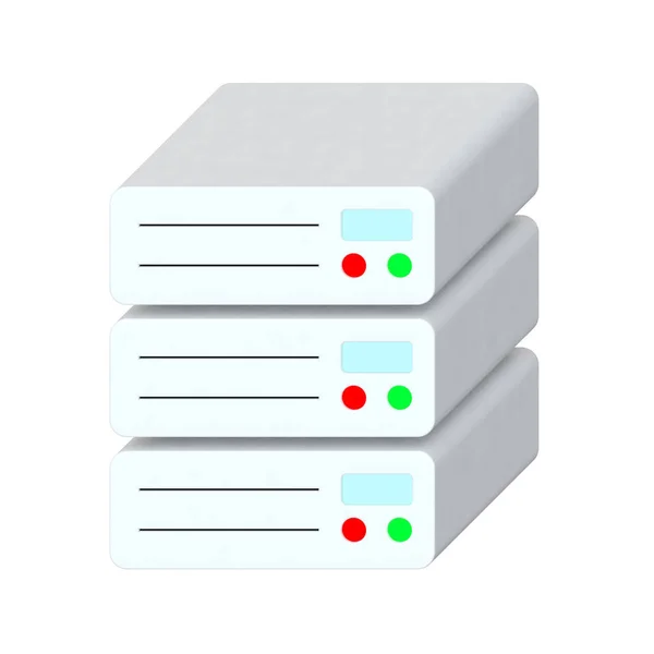 Изометрическая плоская иконка Network Server Data Center. 3D-рендеринг — стоковое фото