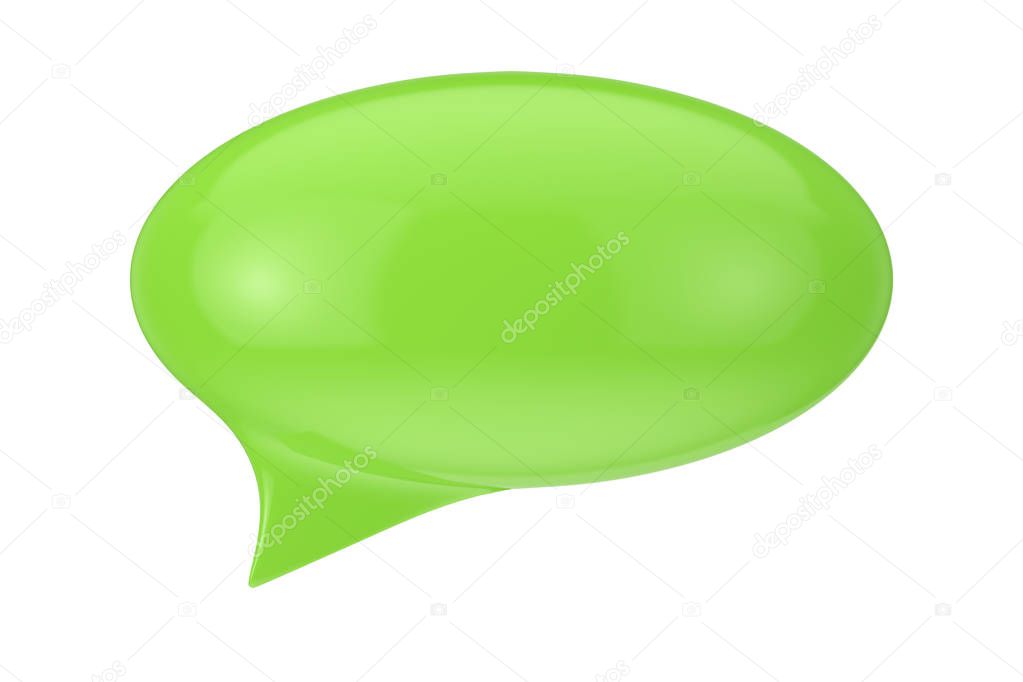 Green Speech Bubble with Blank Space for Yours Sign. 3d Renderin