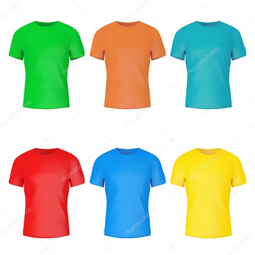 Closeup Color Blank T-Shirt Mockup with Empty Space for Yours De