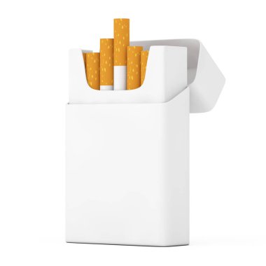 Mockup boş sigara paketi. 3D render