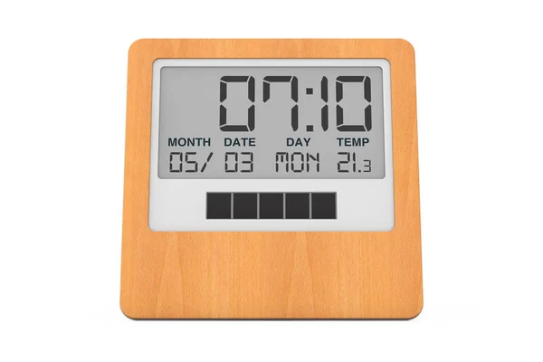 木製の現代のデジタル目覚まし時計。3 d レンダリング — ストック写真