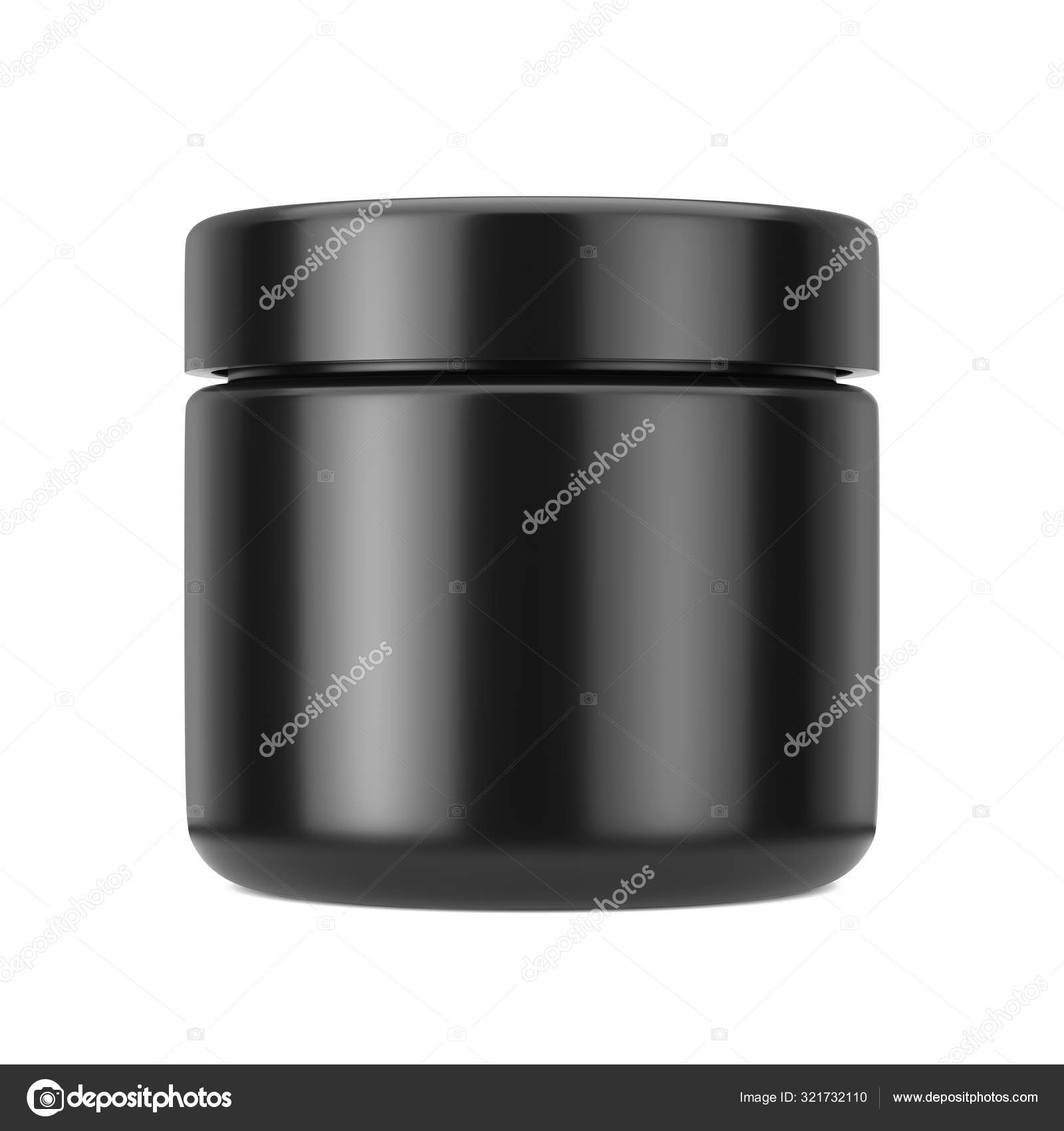 Download Black Cosmetic Jar With Lid For Cream Or Gel Mockup 3d Renderin Stock Photo Image By C Doomu 321732110