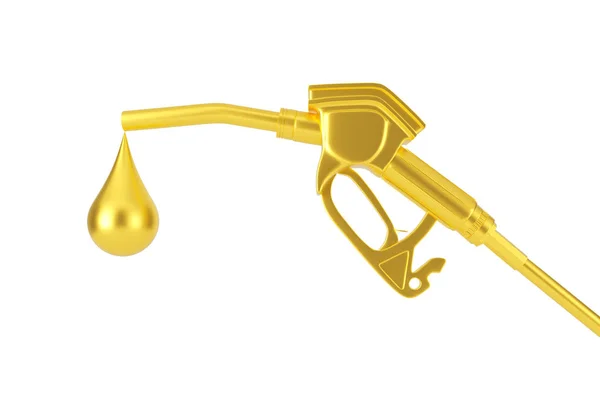 Boquilla de combustible de bomba de pistola de gasolina dorada, dispensador de gasolinera w — Foto de Stock