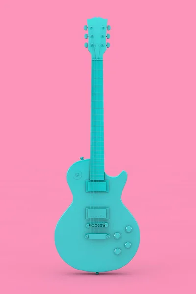 Mooie Blauwe Elektrische Gitaar in Retro Style Duotone. 3d Render — Stockfoto