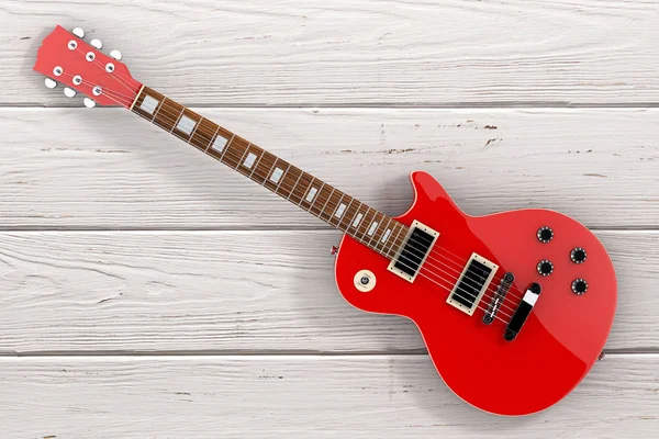 Schöne rote E-Gitarre im Retro-Stil. 3D-Darstellung — Stockfoto