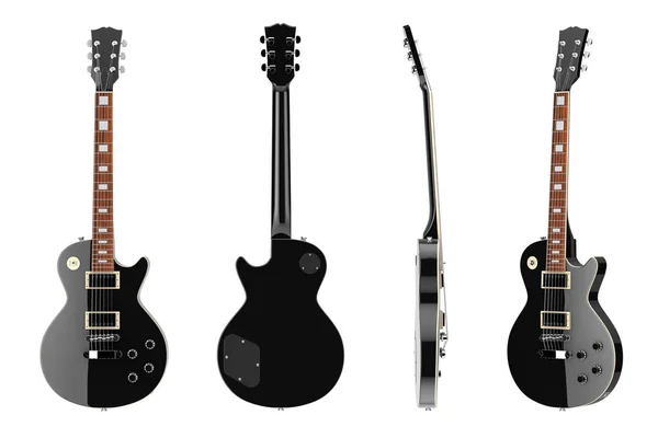 Mooie zwarte elektrische gitaar in Retro stijl. 3d Rendering — Stockfoto