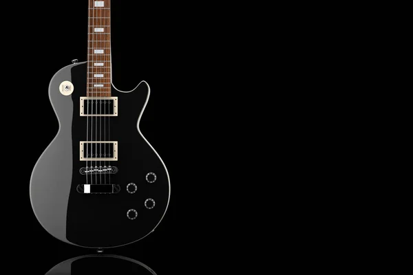 Guitarra eléctrica negra hermosa en estilo retro. Renderizado 3d —  Fotos de Stock