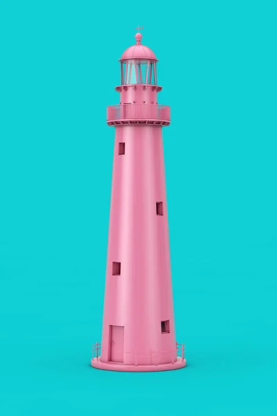 Piękny Pink Old Lighthouse Duotone. 3d Renderowanie — Zdjęcie stockowe