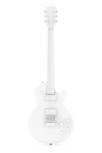 Mooie witte Retro elektrische gitaar in Clay Style. 3d Renderine — Stockfoto