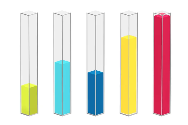 Barres de graphique en verre d'infographie de colonne de couleur. Rendu 3d — Photo