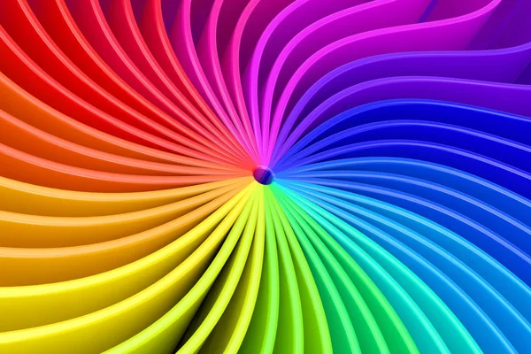 Colorful Rainbow Swirl Astratto sfondo. 3d Rendering — Foto Stock