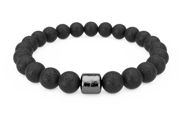 Ricchezza e buona fortuna Concetto. Bracciale Black Lucky Stones . — Foto Stock