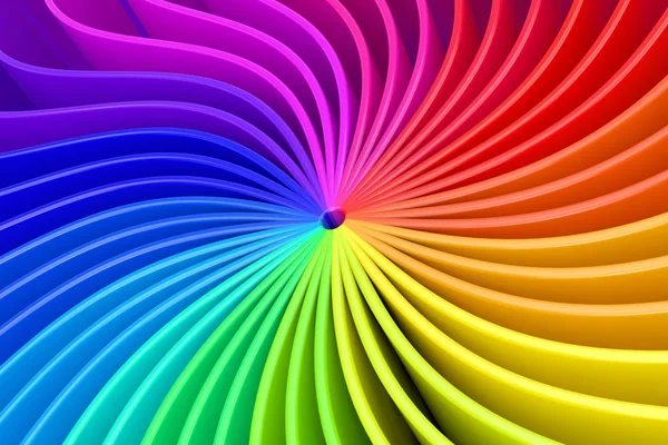 Colorful Rainbow Swirl Abstract Background. 3d Rendering — Stock Photo, Image