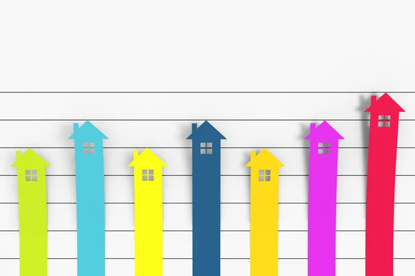 Real Estate Concept. Colour Column Flat Graph Chart Infographics — Stock Photo, Image