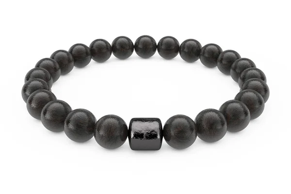 Richness and Good Fortune Concept. Black Lucky Stones Bracelet. — Stock Photo, Image