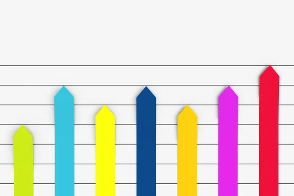 Renkli Sütun Düz Grafik Grafiği Bilgisel Ok Kağıt Elementleri — Stok fotoğraf