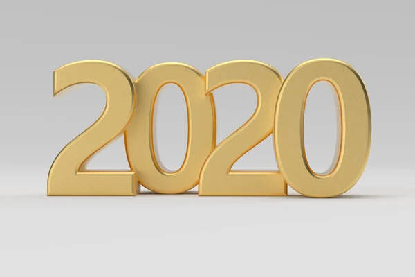 Νέο Έτος 2020 Χρυσό σημάδι. 3d απόδοση — Φωτογραφία Αρχείου
