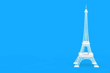 Beyaz Paris Eyfel Kulesi Heykeli. 3d Hazırlama