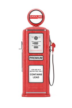 Kırmızı Retro Gaz Pompası. 3d Hazırlama