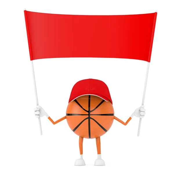 Sevimli Çizgi Film Oyuncak Basketbol Topu Spor Maskotu Karakteri — Stok fotoğraf