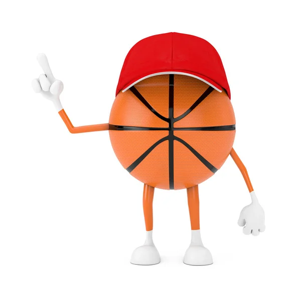Sevimli Çizgi Film Oyuncak Basketbol Topu Spor Maskotu Karakteri. — Stok fotoğraf