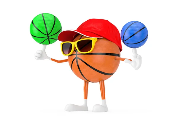 Personnage de mascotte de sport de ballon de basket-ball de jouet de bande dessinée mignon — Photo