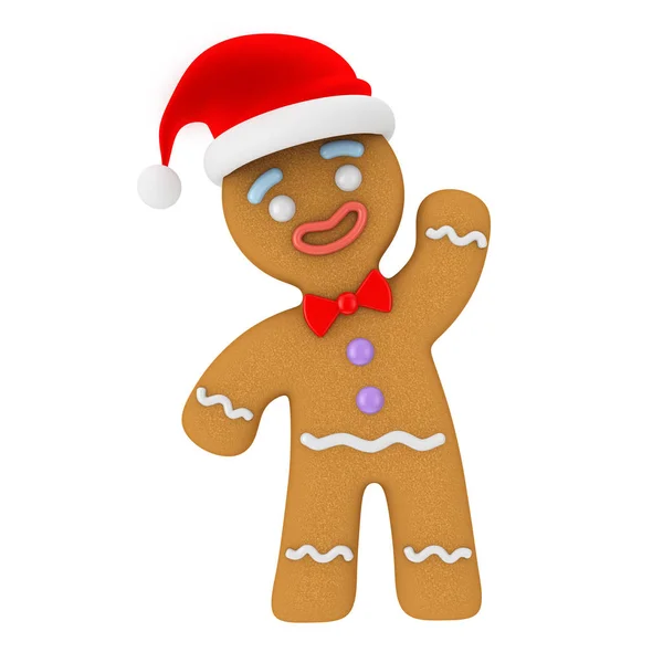 С Новым годом. Пряничный человечек Куки в Санта-Клаусе Ха — стоковое фото