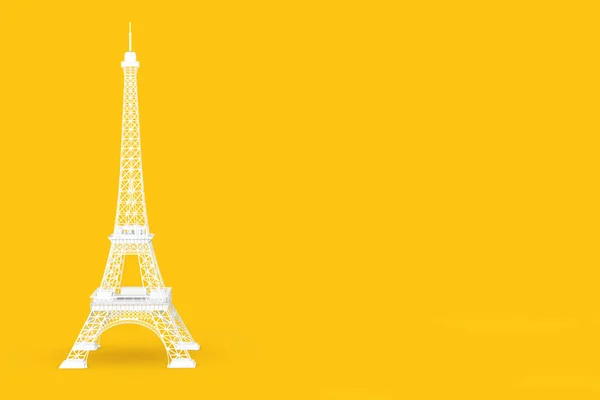 Socha Bílé pařížské Eiffelovky. 3D vykreslování — Stock fotografie