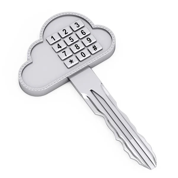 Conceito de Segurança na Internet. Chave de nuvem com teclado de entrada digital . — Fotografia de Stock